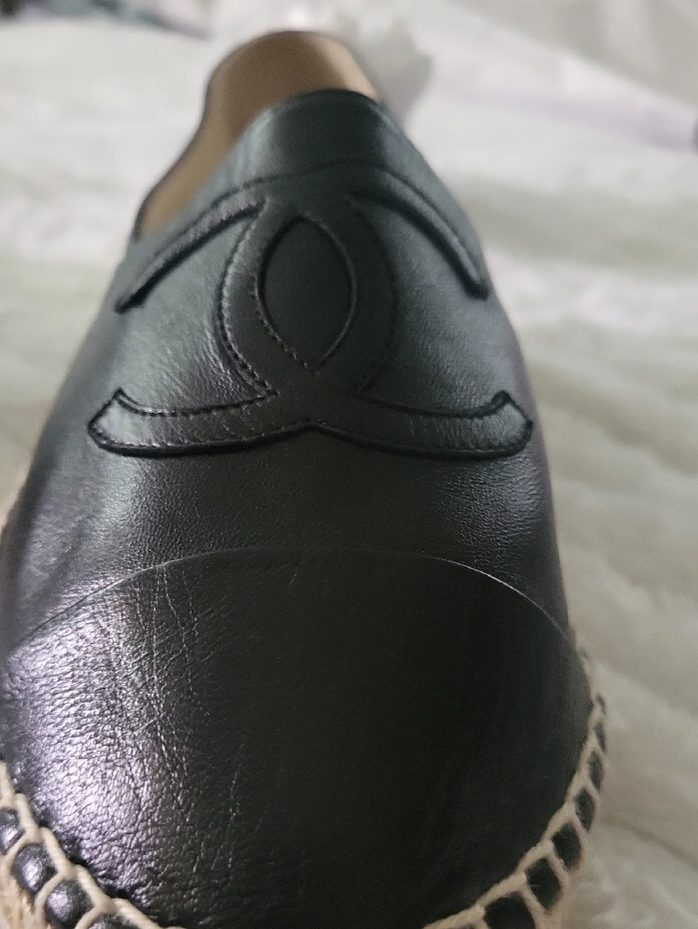 Chanel Lambskin CC Espadrilles  Black